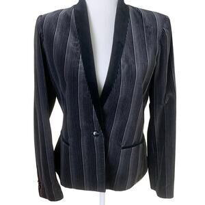 Vintage Stirling Cooper Size 6 Velvet Stripe Blazer Jacket Formal Party Holiday
